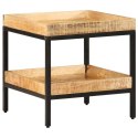 VidaXL Stolik boczny z półką Brązowy 45 x 45 x 45 cm lite drewno mango