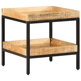 VidaXL Stolik boczny z półką Brązowy 45 x 45 x 45 cm lite drewno mango