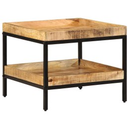 VidaXL Stolik boczny z półką Brązowy 55 x 55 x 45 cm lite drewno mango