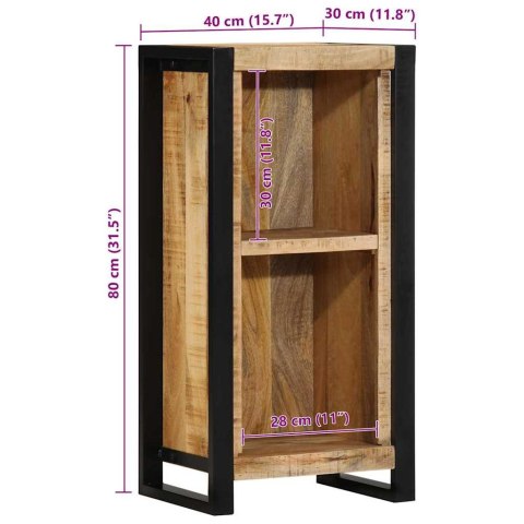 SZAFKA NOCNA Z PÓŁKĄ BRĄZOWY 40X30X80CM LITE DREWNO MANGO
