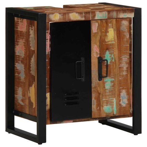 SZAFKA ŁAZIENKOWA BRĄZOWY 55X 35X 60CM LITE DREWNO Z ODZYSKU