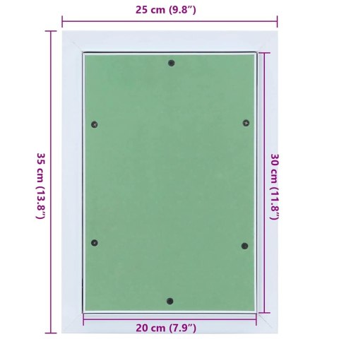 DRZWICZKI REWIZYJNE BIAŁY 25X35CM ALUMINIUM I PŁYTA GIPSOWA