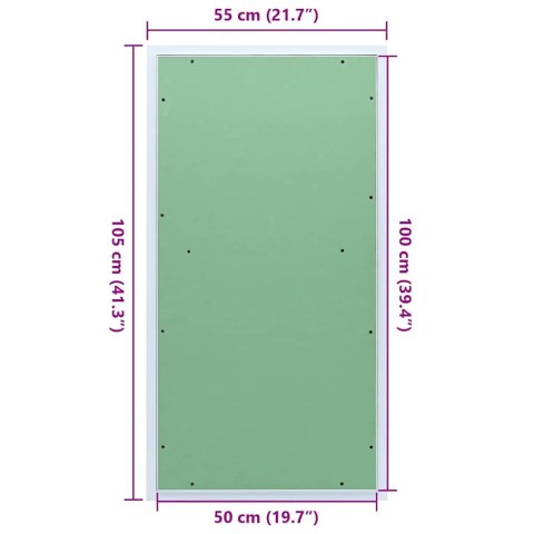 DRZWICZKI REWIZYJNE BIAŁY 55X105CM ALUMINIUM I PŁYTA GIPSOWA