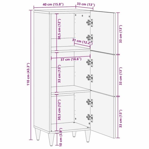 HIGHBOARD JASNOBRĄZOWY 40X33X110CM LITE DREWNO MANGO