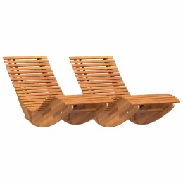 VidaXL Bujane leżaki słoneczne 2 pcs Brązowy 154 x 60 x 74 cm