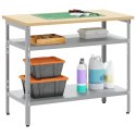 VidaXL Stół roboczy Szary 100 x 55 x 85 cm Stal i drewno inżynieryjne