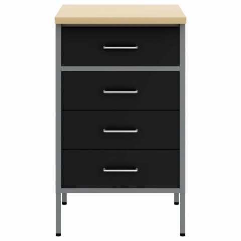 VidaXL Stół roboczy z szufladą Czarny i szary 50 x 55 x 85 cm