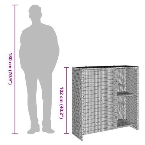 SZAFKA DO PRZECHOWYWANIA CZARNY 100X36X102CM RATTAN