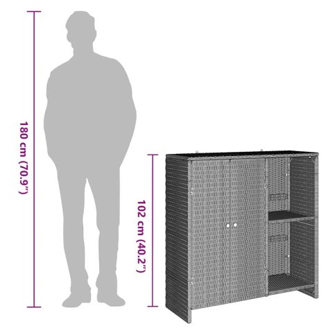 SZAFKA DO PRZECHOWYWANIA JASNOSZARY 100X36X102CM RATTAN