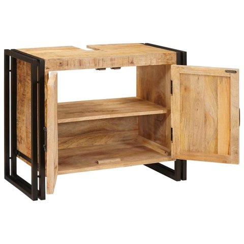 SZAFKA POD UMYWALKĘ 71X33X58CM LITE DREWNO MANGO I ŻELAZO