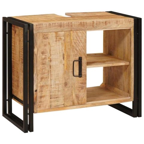 SZAFKA POD UMYWALKĘ 71X33X58CM LITE DREWNO MANGO I ŻELAZO