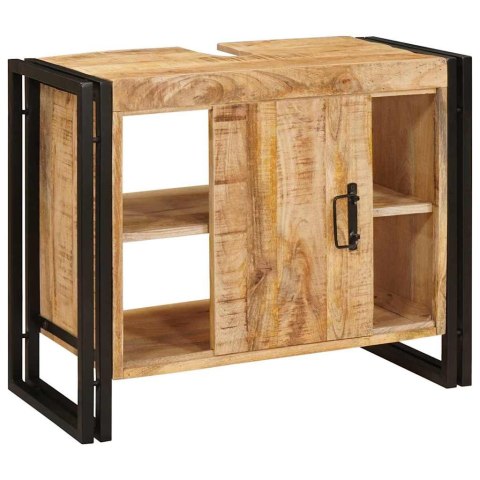 SZAFKA POD UMYWALKĘ 71X33X58CM LITE DREWNO MANGO I ŻELAZO