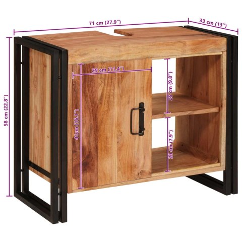 VidaXL Szafka pod umywalkę z drzwiami Lite drewno akacjowe i żelazo