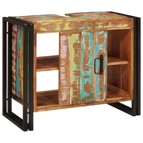 VidaXL Szafka pod umywalkę z drzwiami Lite drewno z odzysku i żelazo