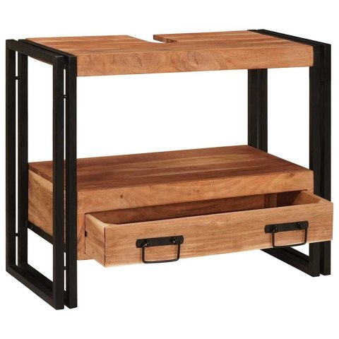 VidaXL Szafka pod umywalkę z szufladą Lite drewno akacjowe i żelazo