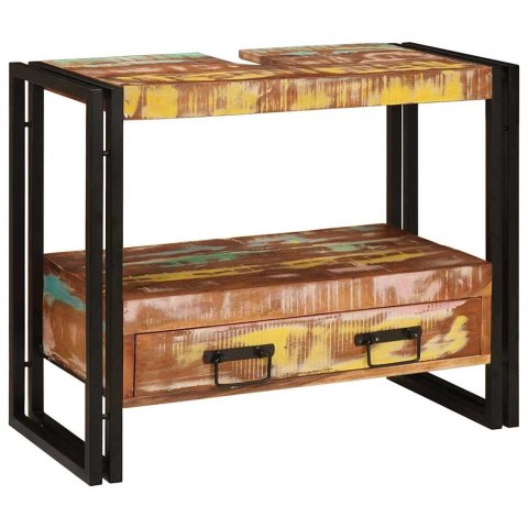 VidaXL Szafka pod umywalkę z szufladą Lite drewno z odzysku i żelazo