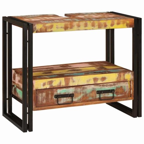 VidaXL Szafka pod umywalkę z szufladą Lite drewno z odzysku i żelazo