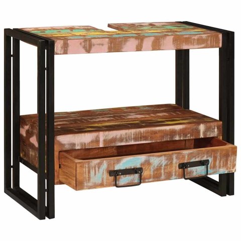 VidaXL Szafka pod umywalkę z szufladą Lite drewno z odzysku i żelazo