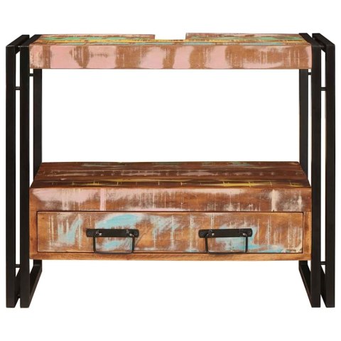 VidaXL Szafka pod umywalkę z szufladą Lite drewno z odzysku i żelazo