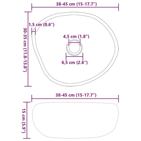 VidaXL Umywalka Jasnoszary (38-45) x (30-35) x 15 cm Kamień rzeczny