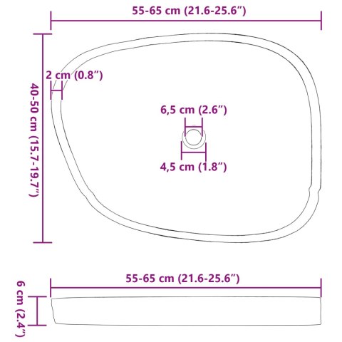VidaXL Umywalka wisząca Szary (30-37) x (25-30) x 12 cm Kamień rzeczny