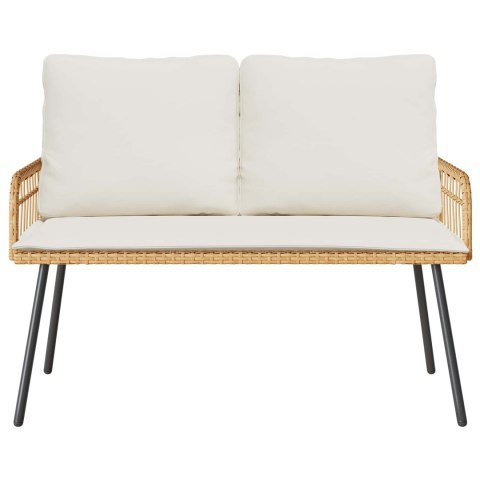 VidaXL Ławka ogrodowa z poduszką Brązowy 114 x 64 x 78cm Metal