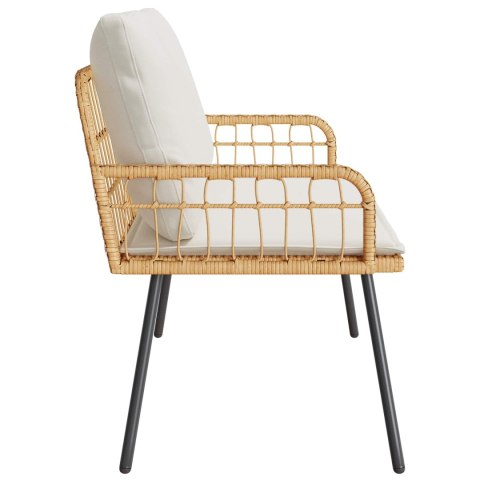 VidaXL Ławka ogrodowa z poduszką Brązowy 114 x 64 x 78cm Metal