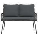 VidaXL Ławka ogrodowa z poduszką Szary 114 x 64 x 78cm Metal