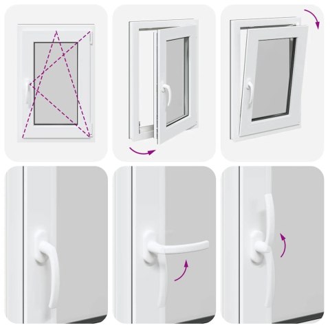 VidaXL Okno piwniczne "RISOR" 50x75 cm uchylno-rozwierne DIN prawe antracyt