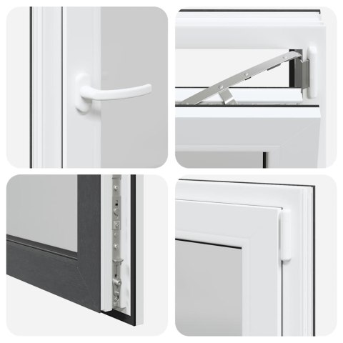 VidaXL Okno piwniczne "RISOR" 50x75 cm uchylno-rozwierne DIN prawe antracyt