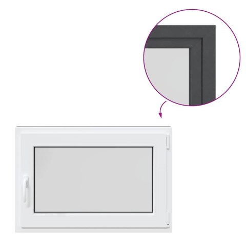 VidaXL Okno piwniczne "RISOR" 90x50 cm uchylno-rozwierne DIN prawe antracyt