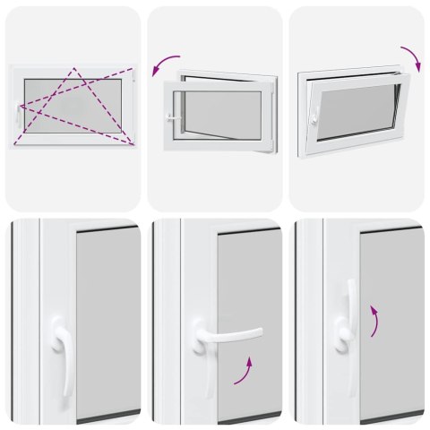 VidaXL Okno piwniczne "RISOR" 90x50 cm uchylno-rozwierne DIN prawe antracyt