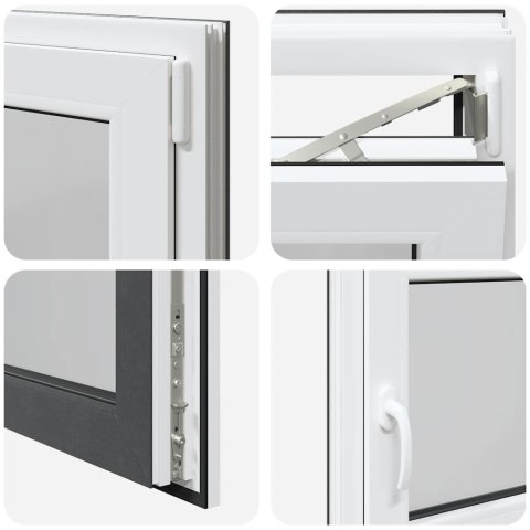 VidaXL Okno piwniczne "RISOR" 90x50 cm uchylno-rozwierne DIN prawe antracyt