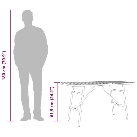 STÓŁ JADALNY BRĄZOWY 110X55X62CM LITE DREWNO AKACJOWE