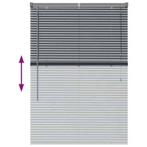ŻALUZJA OKIENNA Z ZASŁONAMI CIEMNO SZARY ALUMINIUM