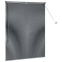 ŻALUZJA OKIENNA Z ZASŁONAMI CIEMNO SZARY ALUMINIUM