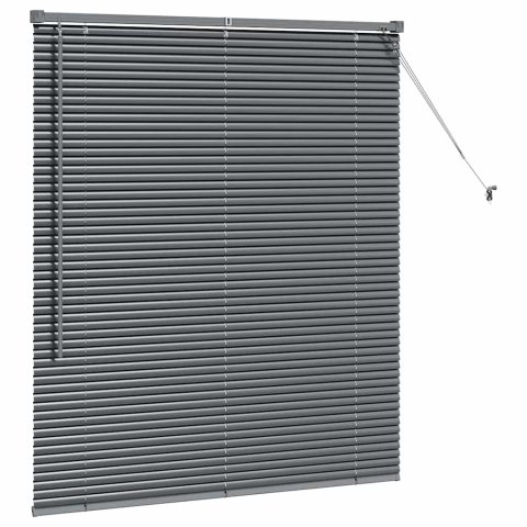 ŻALUZJA OKIENNA Z ZASŁONAMI CIEMNO SZARY ALUMINIUM