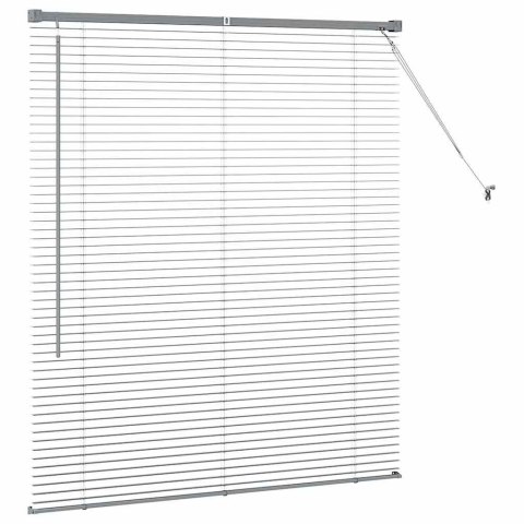 ŻALUZJA OKIENNA Z ZASŁONAMI CIEMNO SZARY ALUMINIUM