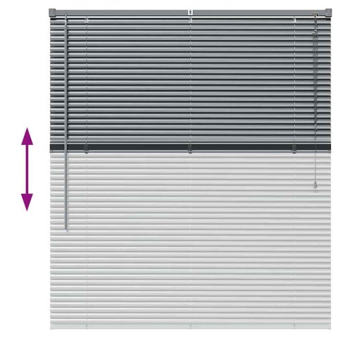ŻALUZJA OKIENNA Z ZASŁONAMI CIEMNO SZARY ALUMINIUM