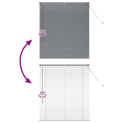 ŻALUZJA OKIENNA Z ZASŁONAMI CIEMNO SZARY ALUMINIUM