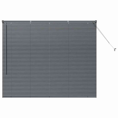 ŻALUZJA OKIENNA Z ZASŁONAMI CIEMNO SZARY ALUMINIUM