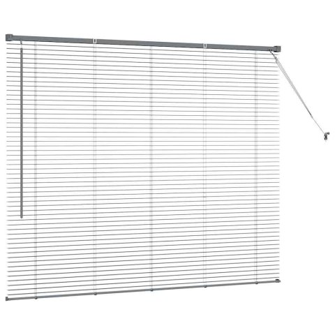 ŻALUZJA OKIENNA Z ZASŁONAMI CIEMNO SZARY ALUMINIUM