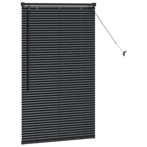 ŻALUZJA OKIENNA Z ZASŁONAMI CZARNY ALUMINIUM