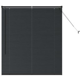 VidaXL Żaluzja okienna z zasłonami Czarny Aluminium