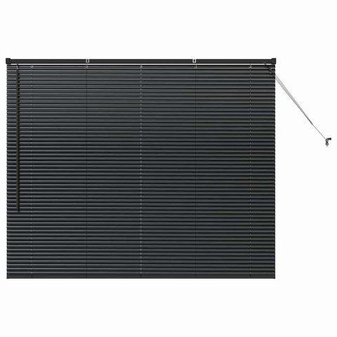 ŻALUZJA OKIENNA Z ZASŁONAMI CZARNY ALUMINIUM