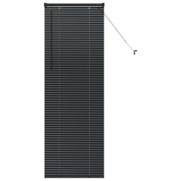 ŻALUZJA OKIENNA Z ZASŁONAMI CZARNY ALUMINIUM