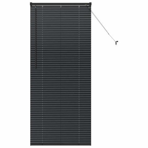 ŻALUZJA OKIENNA Z ZASŁONAMI CZARNY ALUMINIUM