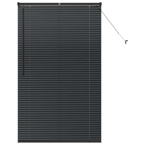 ŻALUZJA OKIENNA Z ZASŁONAMI CZARNY ALUMINIUM