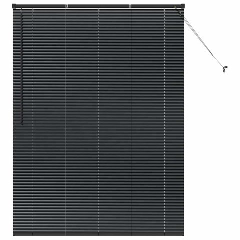 VidaXL Żaluzja okienna z zasłonami Czarny Aluminium