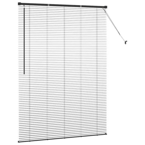 VidaXL Żaluzja okienna z zasłonami Czarny Aluminium